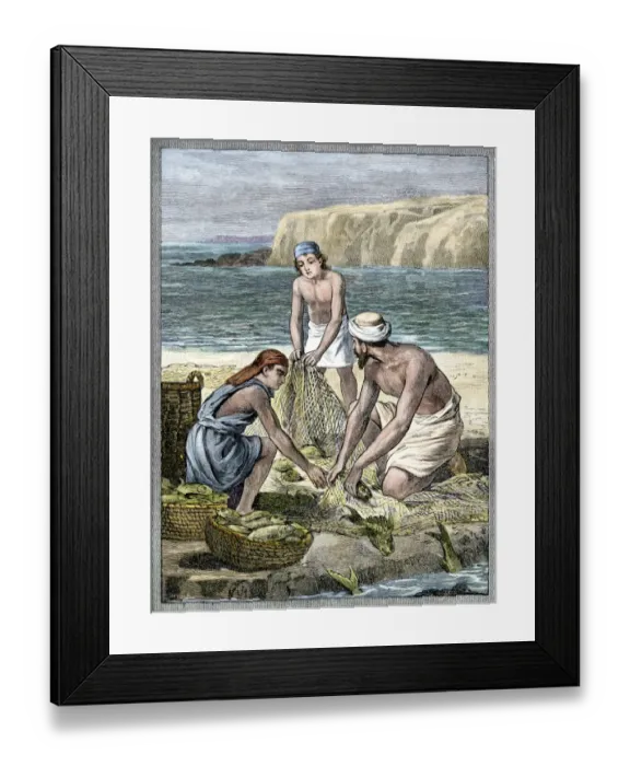 Framed Print : Fishermen with nets in ancient Palestine Framed Print : Fishermen with nets in ancient Palestine