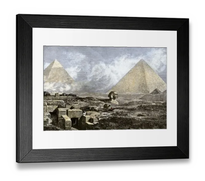 Framed Print : Sphinx and Pyramids of Gizeh, 1800s Framed Print : Sphinx and Pyramids of Gizeh, 1800s