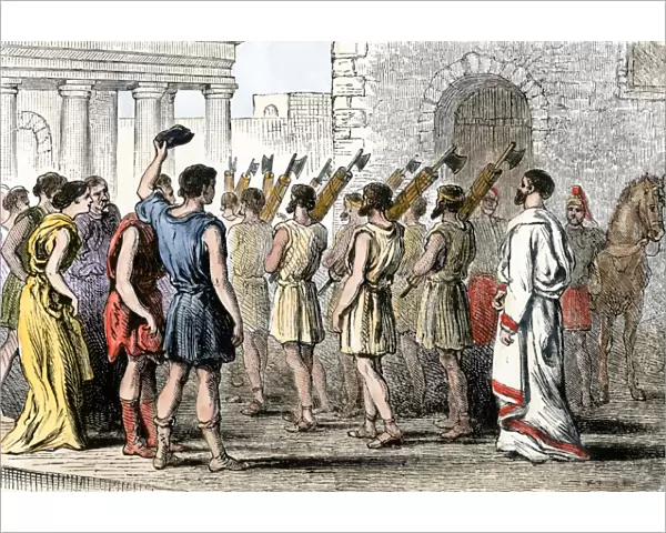 Roman lictors carrying fasces