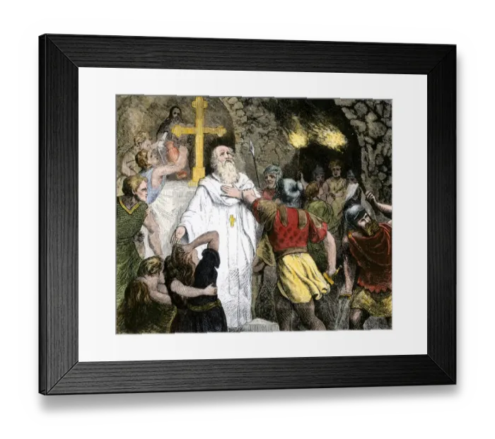 Framed Print : Christians in the Roman Catacombs Framed Print : Christians in the Roman Catacombs