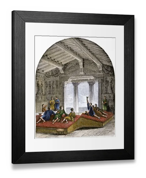 Framed Print : Symposium in ancient Greece