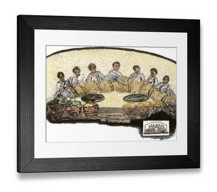 Framed Print : Agapae, or early Christian love-feast, ancient Rome