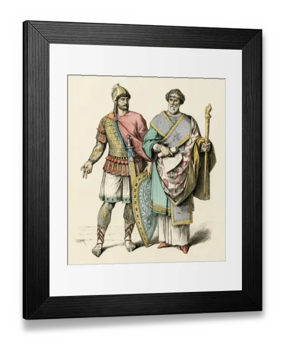 Framed Print : Byzantine soldier and government official Framed Print : Byzantine soldier and government official