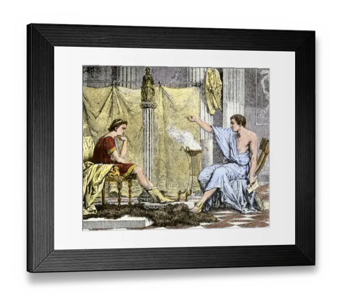 Framed Print : Aristotle instructing the young Alexander the Great Framed Print : Aristotle instructing the young Alexander the Great