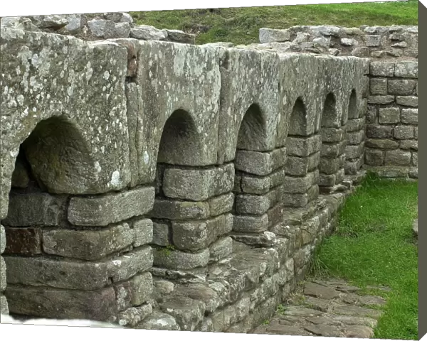 Roman bathhouse ruins at Chesters, Northumbria, England