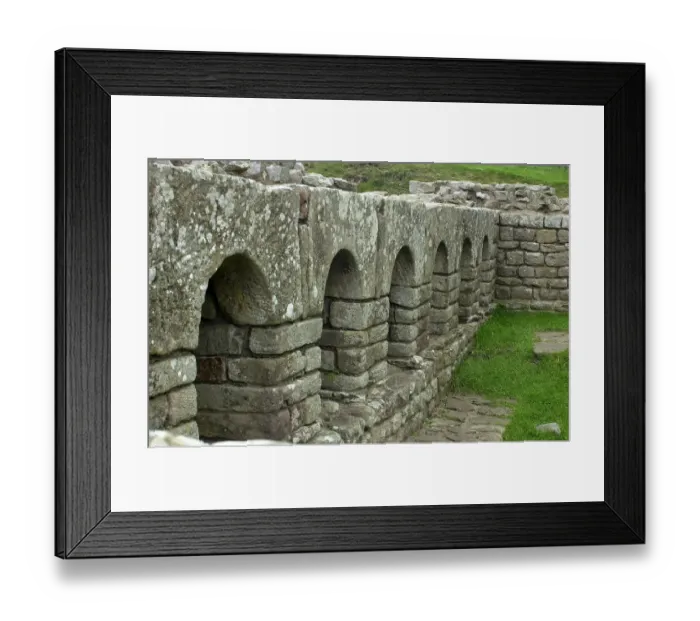 Framed Print : Roman bathhouse ruins at Chesters, Northumbria, England