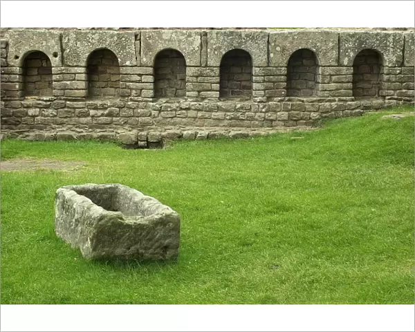 Ancient Roman bathhouse at Chesters fort, Northumbria, England