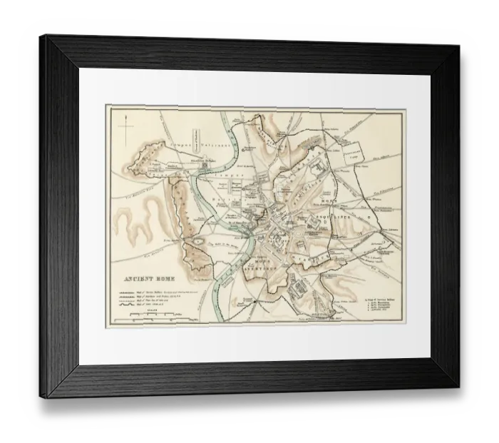 Framed Print : Map of ancient Rome Framed Print : Map of ancient Rome
