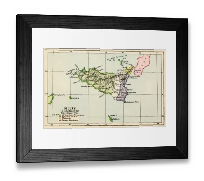 Framed Print : Sicily during the First Punic War, 264 BC Framed Print : Sicily during the First Punic War, 264 BC