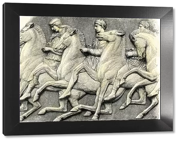 Bas-relief horsemen from the Parthenon, Athens