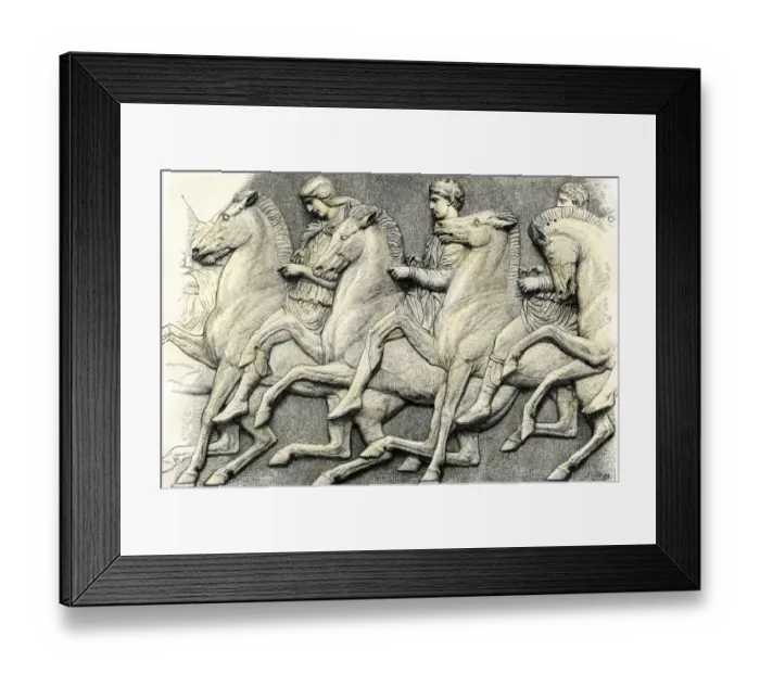 Framed Print : Bas-relief horsemen from the Parthenon, Athens Framed Print : Bas-relief horsemen from the Parthenon, Athens