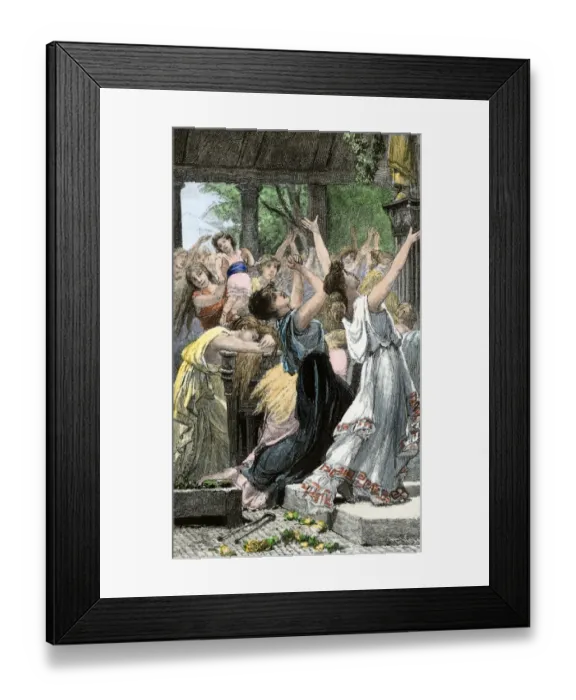 Framed Print : Roman women fearful of Carthaginian invasion, Punic Wars