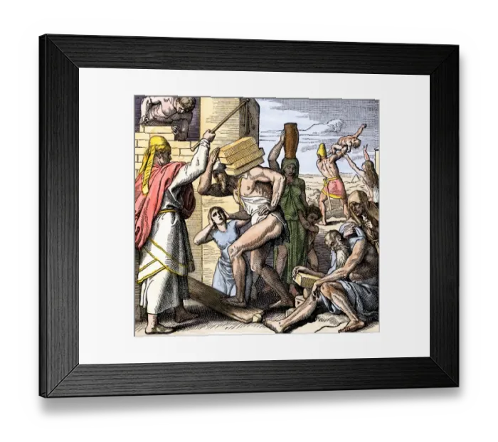 Framed Print : Hebrew captives carrying bricks in ancient Egypt Framed Print : Hebrew captives carrying bricks in ancient Egypt