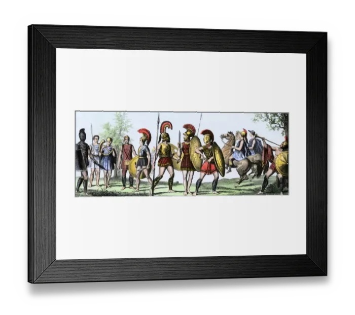 Framed Print : Ancient Greek soldiers Framed Print : Ancient Greek soldiers