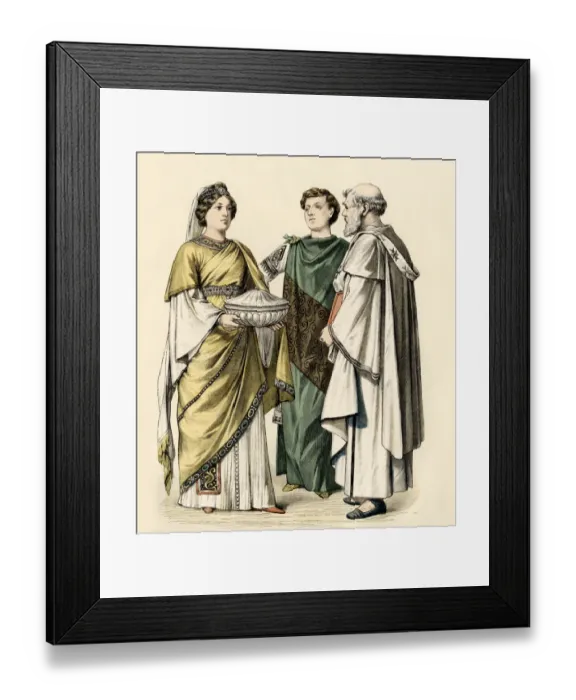 Framed Print : Orthodox priest and officials of the Byzantine Empire Framed Print : Orthodox priest and officials of the Byzantine Empire