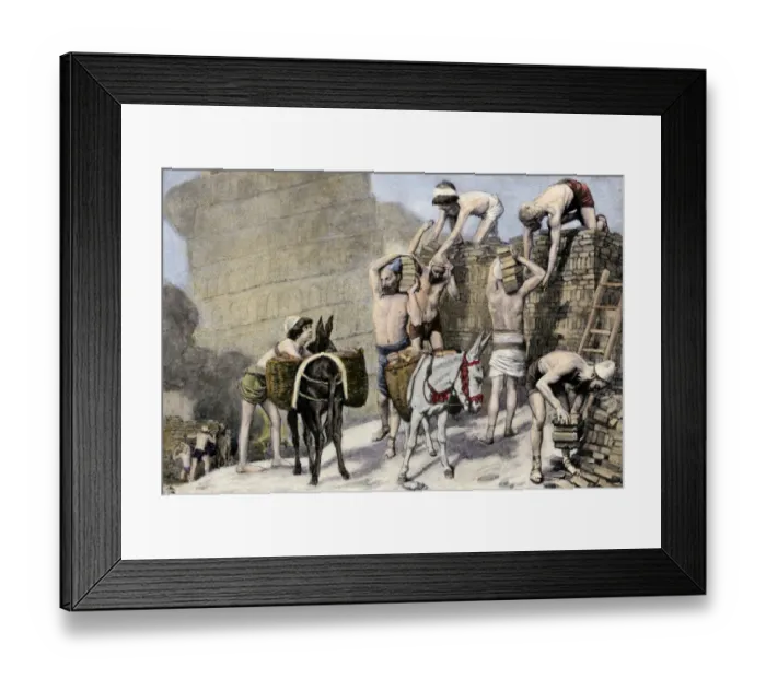 Framed Print : Ziggarut tower under construction in ancient Babylon Framed Print : Ziggarut tower under construction in ancient Babylon
