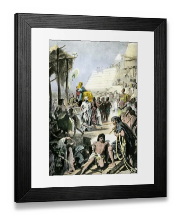 Framed Print : Building the Great Pyramid of Cheops Framed Print : Building the Great Pyramid of Cheops