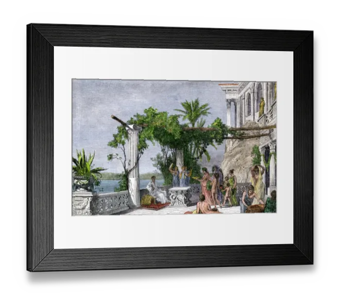 Framed Print : Roman Emperor Tiberius enjoying his villa on Capri