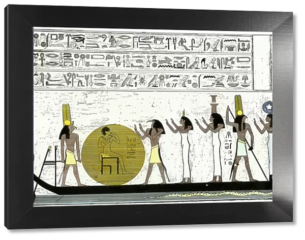 Sun-god Ra on his daily journey, ancient Egypt