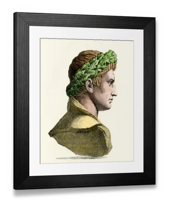 Framed Print : Caesar Augustus, first Roman Emperor