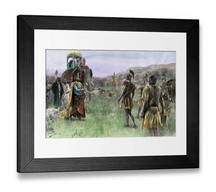 Framed Print : King Porus of India surrenders to Alexander the Great Framed Print : King Porus of India surrenders to Alexander the Great