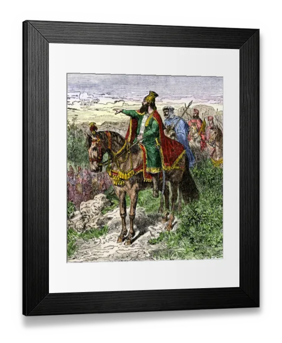 Framed Print : King Cyrus the Great traveling on horseback Framed Print : King Cyrus the Great traveling on horseback
