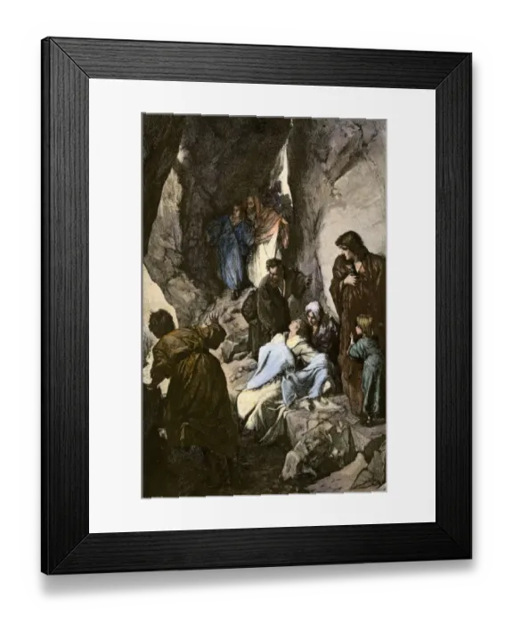 Framed Print : Europeans hiding from the invading Huns