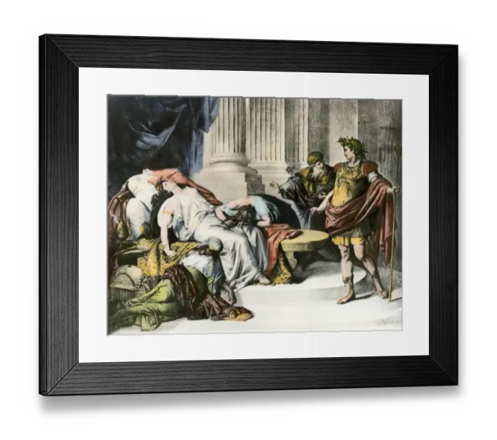 Framed Print : Caesar Augustus finding Cleopatras body after she committed suicide Framed Print : Caesar Augustus finding Cleopatras body after she committed suicide