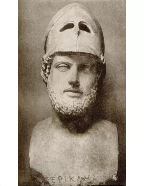 Pericles. Athenian statesman Pericles.. Photogravure reproduction of a sculpture