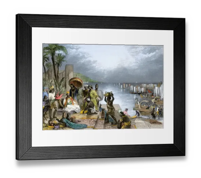 Framed Print : King Hirams fleet brings gifts to Solomon Framed Print : King Hirams fleet brings gifts to Solomon