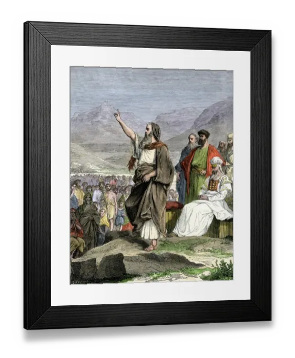 Framed Print : Moses reciting the Ten Commandments Framed Print : Moses reciting the Ten Commandments