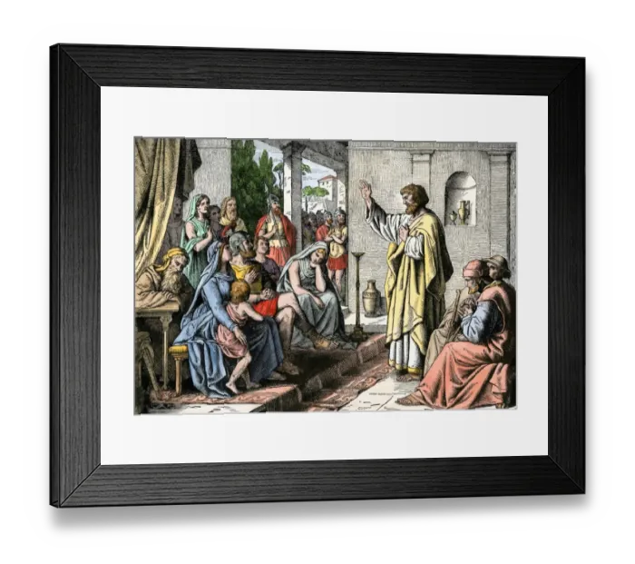 Framed Print : Peter preaching in the house of Cornelius Framed Print : Peter preaching in the house of Cornelius