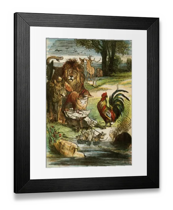 Framed Print : Grimms Fairy Tales illustration