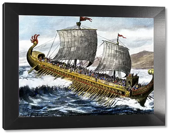 A trireme, used by the ancient Greeks and Romans