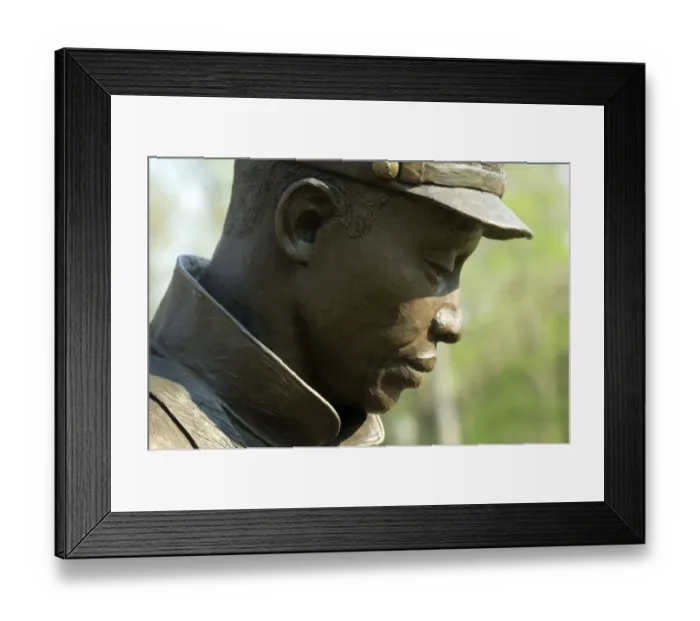 Framed Print : Black soldier statue, Contraband Camp historic site, Corinth MS Framed Print : Black soldier statue, Contraband Camp historic site, Corinth MS