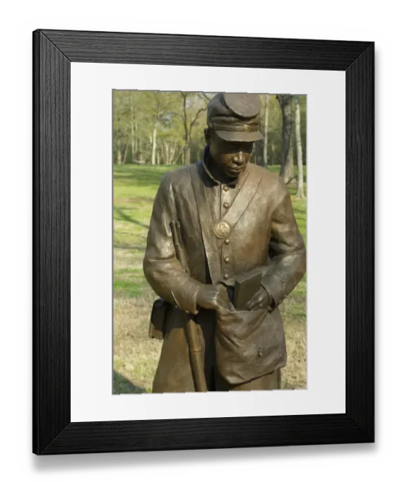 Framed Print : Black soldier statue, Contraband Camp historic site, Corinth MS Framed Print : Black soldier statue, Contraband Camp historic site, Corinth MS