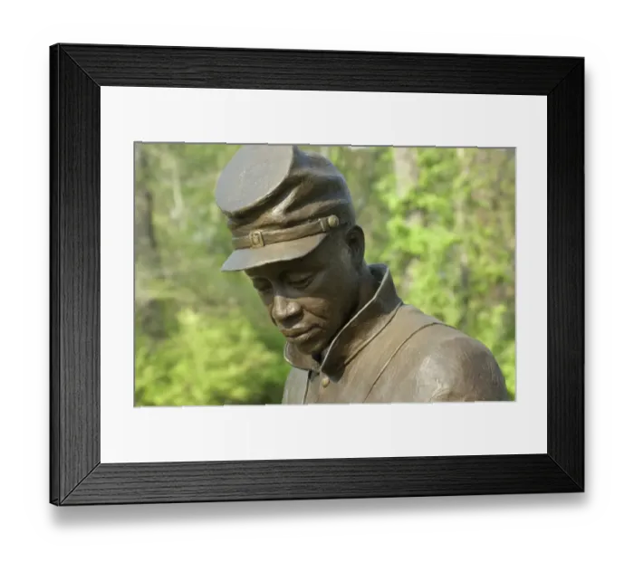 Framed Print : Black soldier statue, Contraband Camp historic site, Corinth MS Framed Print : Black soldier statue, Contraband Camp historic site, Corinth MS