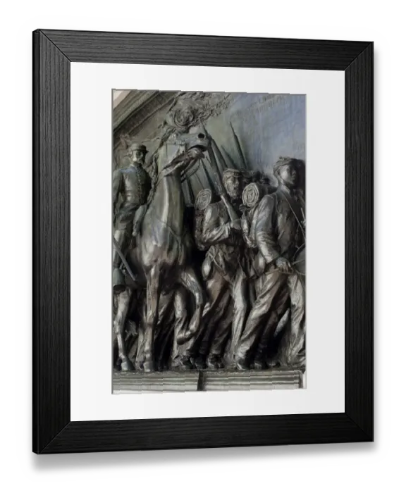 Framed Print : Robert Gould Shaw in command of black troops of the 54th Massachusetts Regiment Framed Print : Robert Gould Shaw in command of black troops of the 54th Massachusetts Regiment