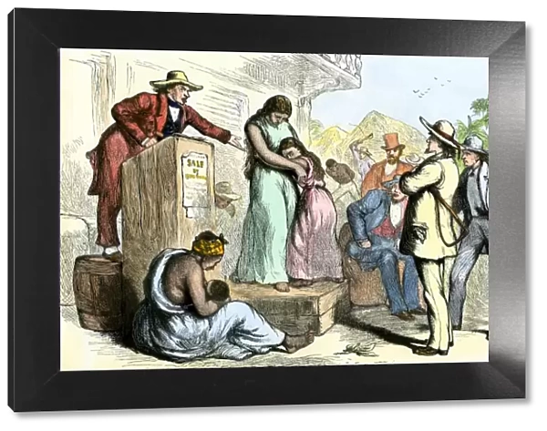Slave auction before the US Civil War