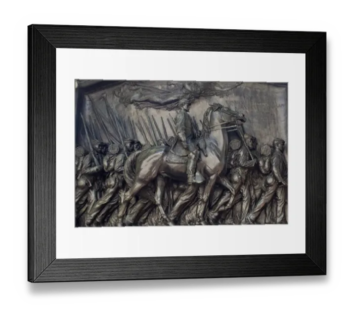 Framed Print : Robert Gould Shaw in command of black troops of the 54th Massachusetts Regiment