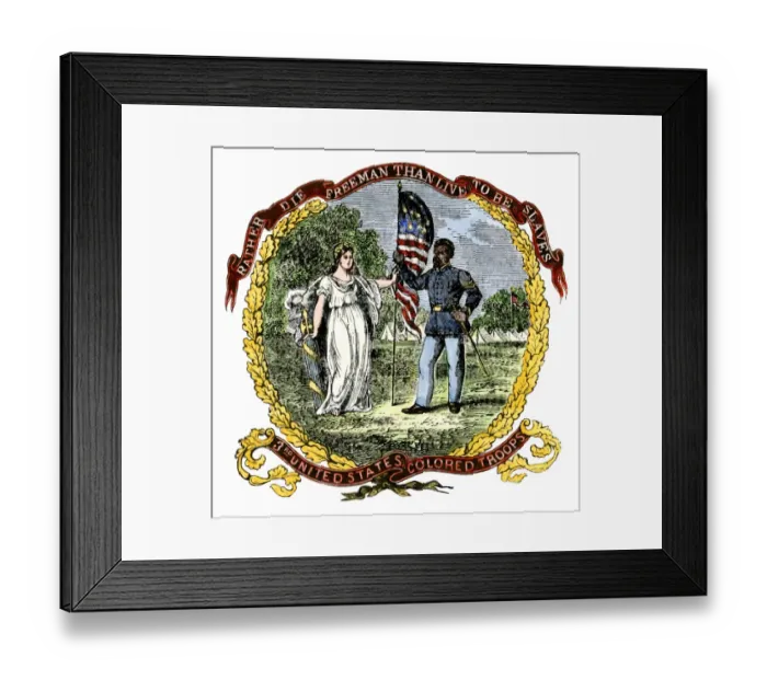Framed Print : Banner of the Third US Colored Troops