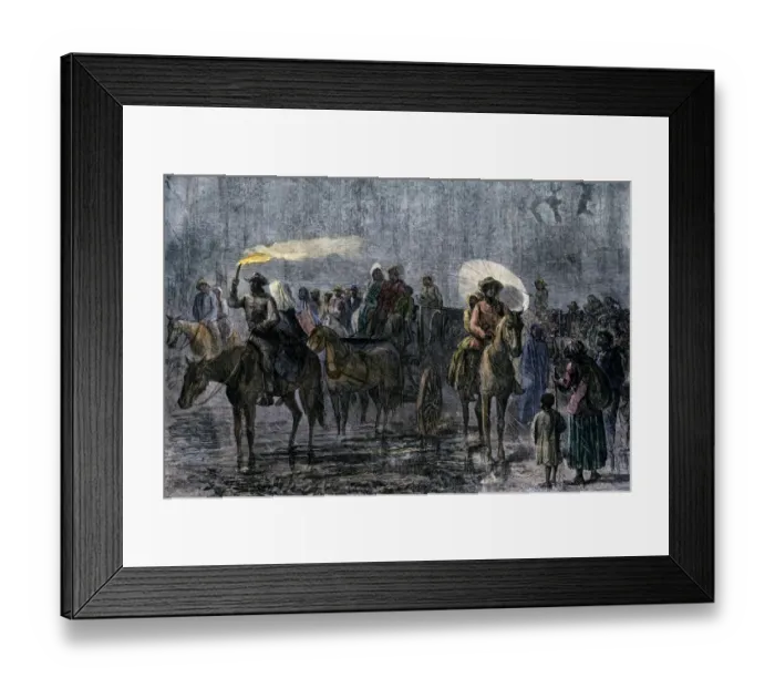 Framed Print : Slaves escaping at night Framed Print : Slaves escaping at night