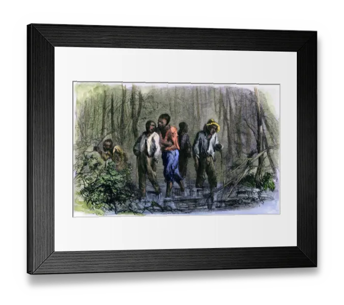 Framed Print : Slaves escaping to freedom in the north Framed Print : Slaves escaping to freedom in the north