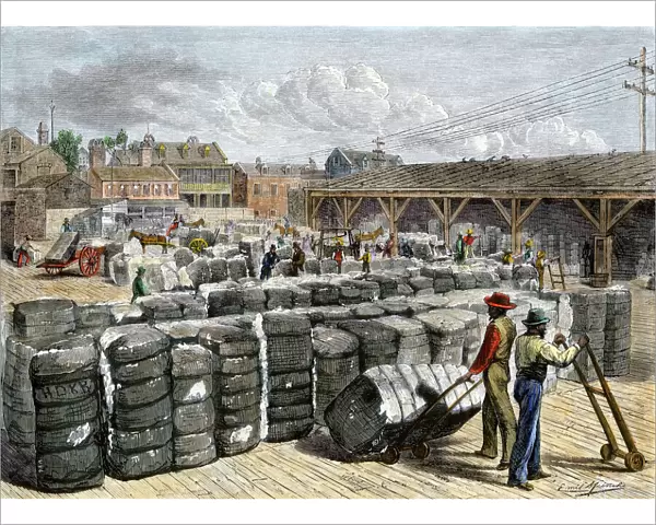 Cotton wharf in Charleston SC, 1870s