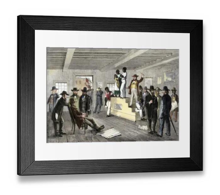 Framed Print : Slave auction in Virginia Framed Print : Slave auction in Virginia