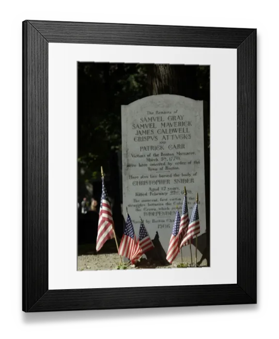 Framed Print : Boston Massacre victoms grave