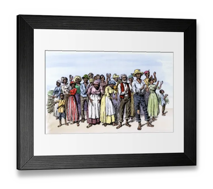 Framed Print : Plantation slaves singing and clapping Framed Print : Plantation slaves singing and clapping