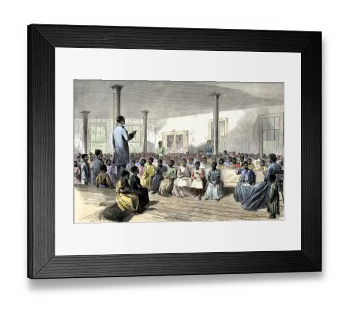Framed Print : Freed slaves attending school in Charleston, South Carolina, 1866 Framed Print : Freed slaves attending school in Charleston, South Carolina, 1866
