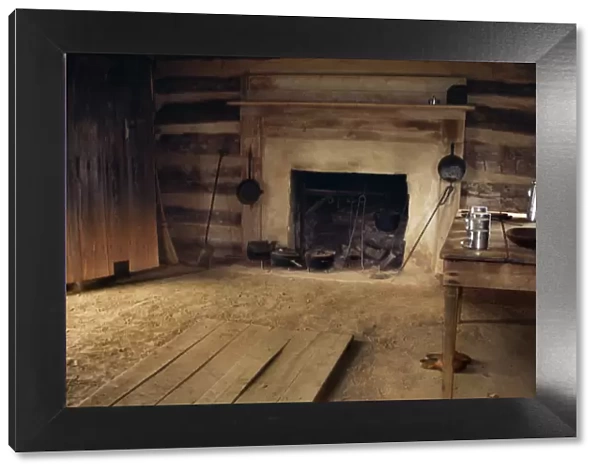 Interior of slave cabin where Booker T. Washington was born