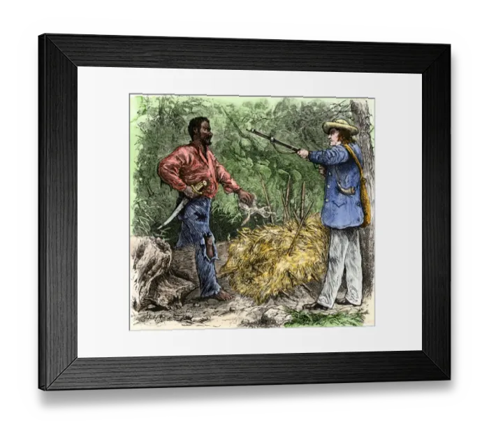 Framed Print : Capture of Nat Turner, leader of slave revolt in 1831 Framed Print : Capture of Nat Turner, leader of slave revolt in 1831